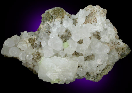 Heulandite-Ca, Prehnite, Calcite from Upper New Street Quarry, Paterson, Passaic County, New Jersey