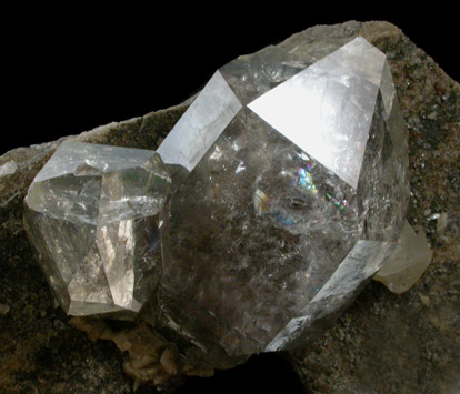 Quartz var. Herkimer Diamond with Calcite from Eastern Rock Products Quarry (Benchmark Quarry), St. Johnsville, Montgomery County, New York