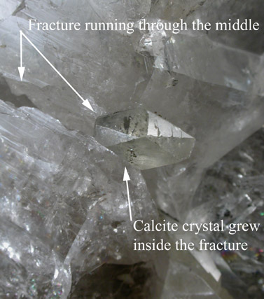 Quartz var. Herkimer Diamond with Calcite from Eastern Rock Products Quarry (Benchmark Quarry), St. Johnsville, Montgomery County, New York