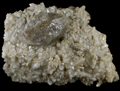 Calcite on Quartz from Dalnegorsk, Primorskiy Kray, Russia