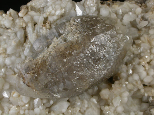 Calcite on Quartz from Dalnegorsk, Primorskiy Kray, Russia