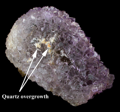 Fluorite with Quartz from Rosiclare District, Hardin County, Illinois