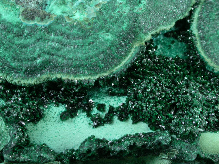 Malachite from Kolwezi Mining District, 240 km WNW of  Lubumbashi, Katanga Copperbelt, Lualaba Province, Democratic Republic of the Congo