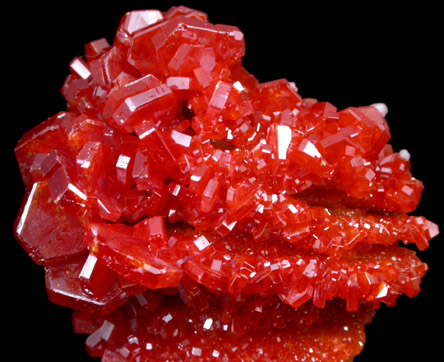 Vanadinite on Barite from Mibladen, Haute Moulouya Basin, Zeida-Aouli-Mibladen belt, Midelt Province, Morocco