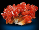 Vanadinite on Barite from Mibladen, Haute Moulouya Basin, Zeida-Aouli-Mibladen belt, Midelt Province, Morocco