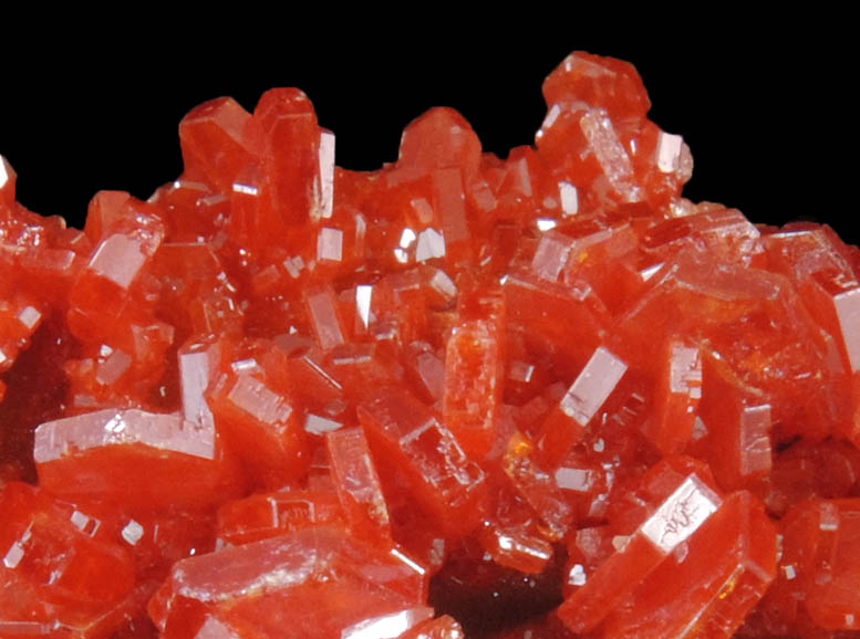 Vanadinite on Barite from Mibladen, Haute Moulouya Basin, Zeida-Aouli-Mibladen belt, Midelt Province, Morocco