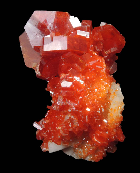 Vanadinite on Barite from Mibladen, Haute Moulouya Basin, Zeida-Aouli-Mibladen belt, Midelt Province, Morocco