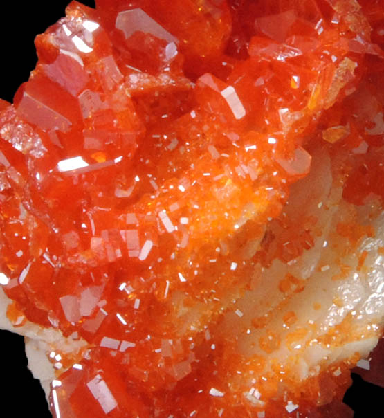 Vanadinite on Barite from Mibladen, Haute Moulouya Basin, Zeida-Aouli-Mibladen belt, Midelt Province, Morocco