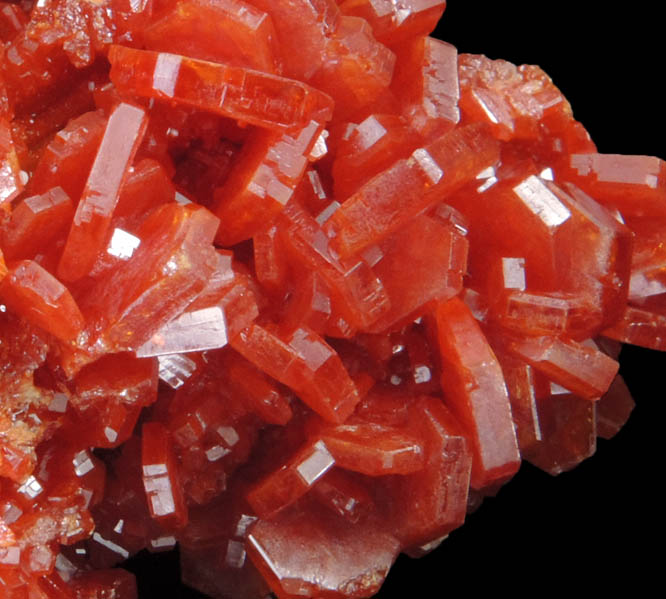 Vanadinite on Barite with Calcite from Mibladen, Haute Moulouya Basin, Zeida-Aouli-Mibladen belt, Midelt Province, Morocco