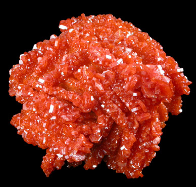 Vanadinite on Barite from Mibladen, Haute Moulouya Basin, Zeida-Aouli-Mibladen belt, Midelt Province, Morocco