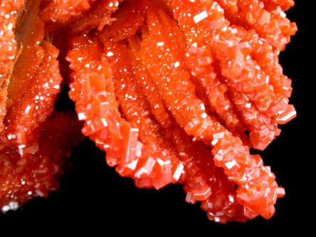 Vanadinite on Barite from Mibladen, Haute Moulouya Basin, Zeida-Aouli-Mibladen belt, Midelt Province, Morocco