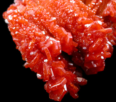 Vanadinite on Barite from Mibladen, Haute Moulouya Basin, Zeida-Aouli-Mibladen belt, Midelt Province, Morocco