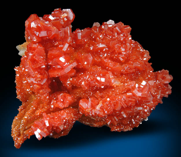 Vanadinite on Barite from Mibladen, Haute Moulouya Basin, Zeida-Aouli-Mibladen belt, Midelt Province, Morocco