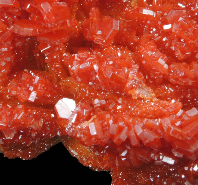 Vanadinite on Barite from Mibladen, Haute Moulouya Basin, Zeida-Aouli-Mibladen belt, Midelt Province, Morocco