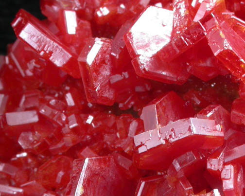 Vanadinite on Barite from Mibladen, Haute Moulouya Basin, Zeida-Aouli-Mibladen belt, Midelt Province, Morocco