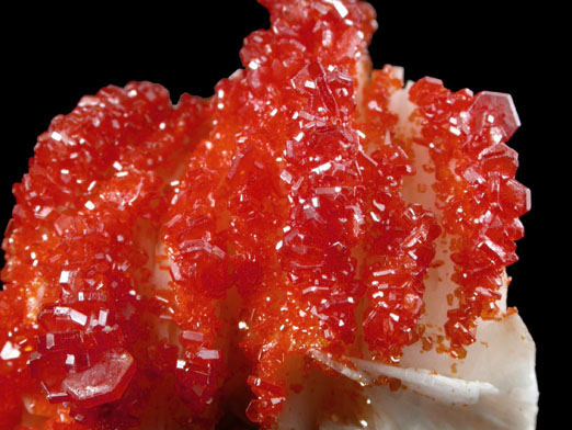 Vanadinite on Barite from Mibladen, Haute Moulouya Basin, Zeida-Aouli-Mibladen belt, Midelt Province, Morocco