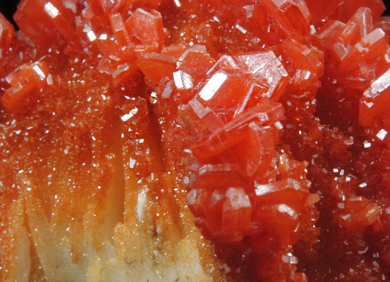 Vanadinite with Calcite on Barite from Mibladen, Haute Moulouya Basin, Zeida-Aouli-Mibladen belt, Midelt Province, Morocco