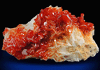 Vanadinite on Barite from Mibladen, Haute Moulouya Basin, Zeida-Aouli-Mibladen belt, Midelt Province, Morocco