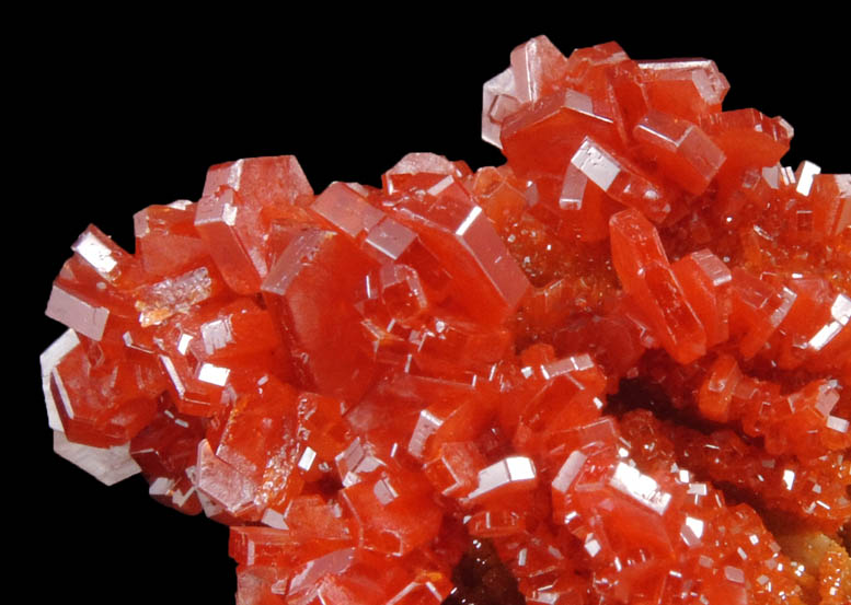 Vanadinite on Barite from Mibladen, Haute Moulouya Basin, Zeida-Aouli-Mibladen belt, Midelt Province, Morocco