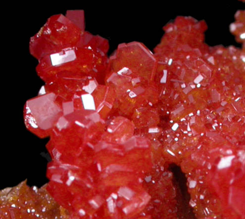 Vanadinite on Barite with Aragonite from Mibladen, Haute Moulouya Basin, Zeida-Aouli-Mibladen belt, Midelt Province, Morocco