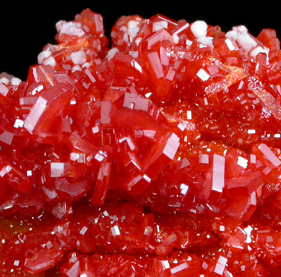 Vanadinite on Barite from Mibladen, Haute Moulouya Basin, Zeida-Aouli-Mibladen belt, Midelt Province, Morocco