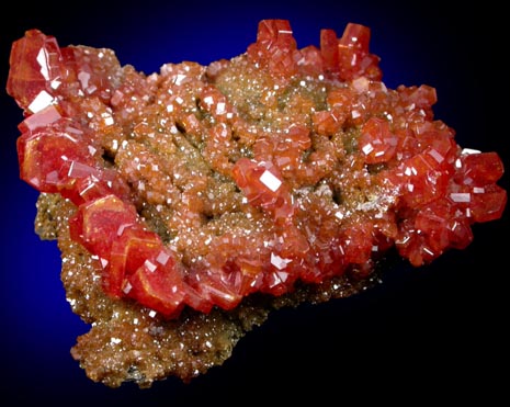 Vanadinite on Barite from Mibladen, Haute Moulouya Basin, Zeida-Aouli-Mibladen belt, Midelt Province, Morocco