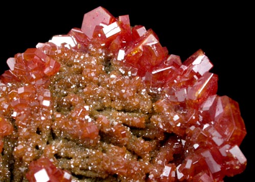 Vanadinite on Barite from Mibladen, Haute Moulouya Basin, Zeida-Aouli-Mibladen belt, Midelt Province, Morocco