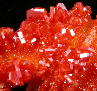 Vanadinite on Barite from Mibladen, Haute Moulouya Basin, Zeida-Aouli-Mibladen belt, Midelt Province, Morocco