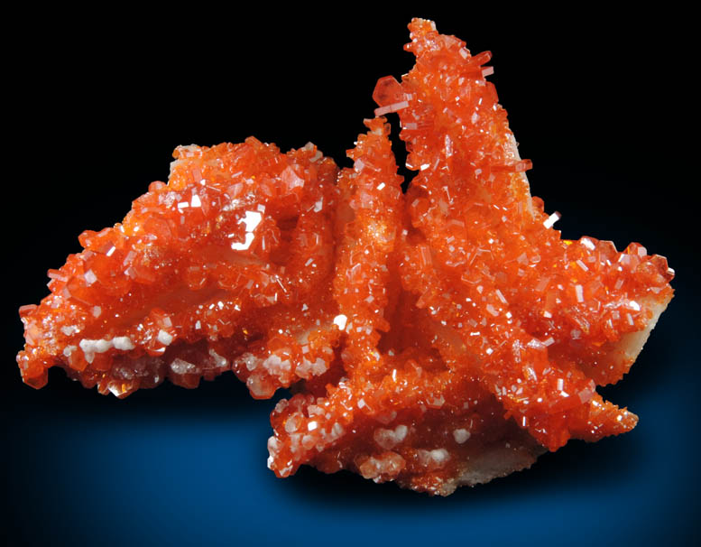 Vanadinite on Barite from Mibladen, Haute Moulouya Basin, Zeida-Aouli-Mibladen belt, Midelt Province, Morocco