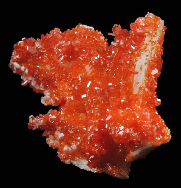 Vanadinite on Barite from Mibladen, Haute Moulouya Basin, Zeida-Aouli-Mibladen belt, Midelt Province, Morocco