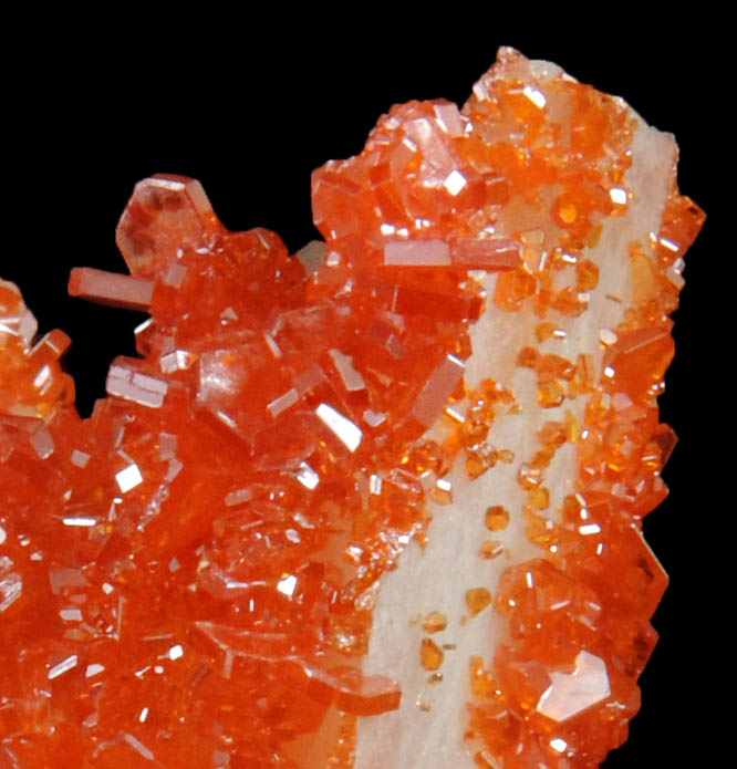 Vanadinite on Barite from Mibladen, Haute Moulouya Basin, Zeida-Aouli-Mibladen belt, Midelt Province, Morocco