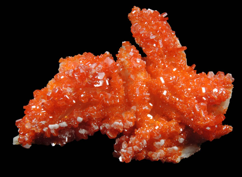 Vanadinite on Barite from Mibladen, Haute Moulouya Basin, Zeida-Aouli-Mibladen belt, Midelt Province, Morocco