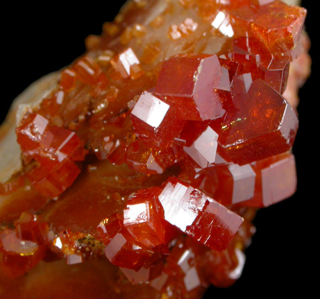 Vanadinite on Barite from Mibladen, Haute Moulouya Basin, Zeida-Aouli-Mibladen belt, Midelt Province, Morocco