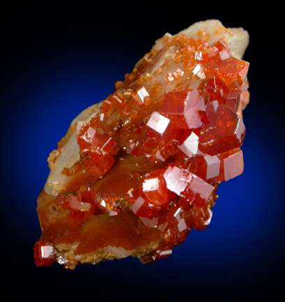 Vanadinite on Barite from Mibladen, Haute Moulouya Basin, Zeida-Aouli-Mibladen belt, Midelt Province, Morocco