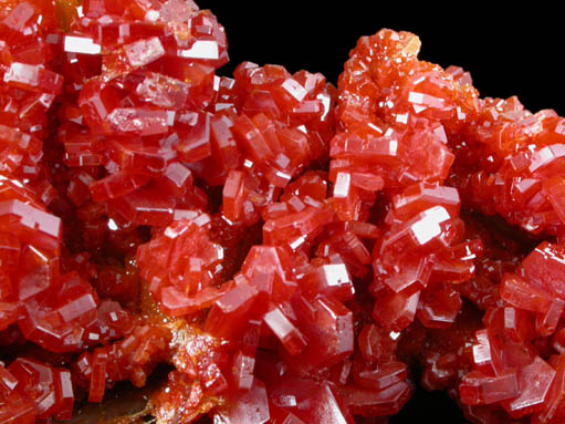 Vanadinite on Barite from Mibladen, Haute Moulouya Basin, Zeida-Aouli-Mibladen belt, Midelt Province, Morocco