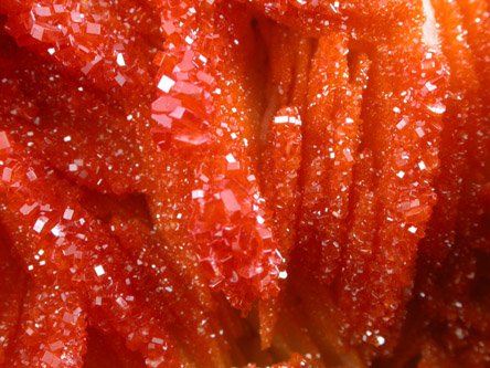 Vanadinite on Barite from Mibladen, Haute Moulouya Basin, Zeida-Aouli-Mibladen belt, Midelt Province, Morocco