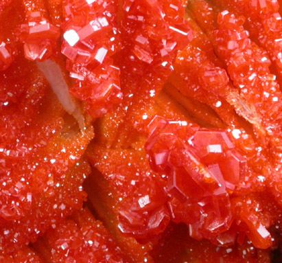 Vanadinite on Barite from Mibladen, Haute Moulouya Basin, Zeida-Aouli-Mibladen belt, Midelt Province, Morocco