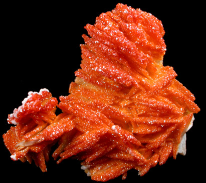 Vanadinite on Barite from Mibladen, Haute Moulouya Basin, Zeida-Aouli-Mibladen belt, Midelt Province, Morocco