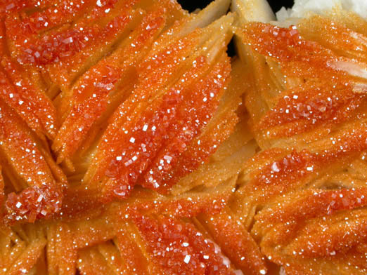 Vanadinite on Barite from Mibladen, Haute Moulouya Basin, Zeida-Aouli-Mibladen belt, Midelt Province, Morocco