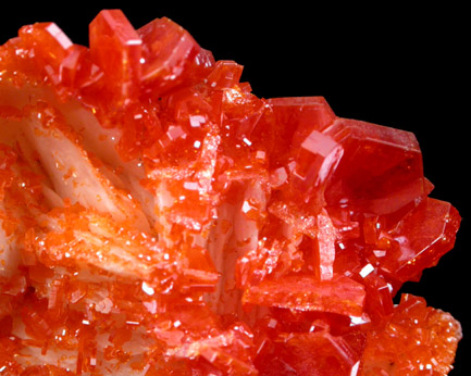 Vanadinite on Barite from Mibladen, Haute Moulouya Basin, Zeida-Aouli-Mibladen belt, Midelt Province, Morocco