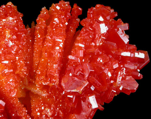 Vanadinite on Barite from Mibladen, Haute Moulouya Basin, Zeida-Aouli-Mibladen belt, Midelt Province, Morocco