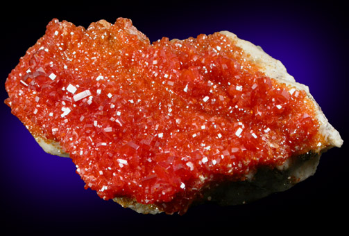 Vanadinite on Barite from Mibladen, Haute Moulouya Basin, Zeida-Aouli-Mibladen belt, Midelt Province, Morocco