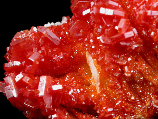 Vanadinite on Barite from Mibladen, Haute Moulouya Basin, Zeida-Aouli-Mibladen belt, Midelt Province, Morocco