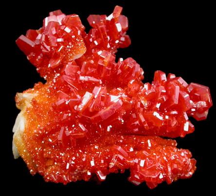 Vanadinite on Barite from Mibladen, Haute Moulouya Basin, Zeida-Aouli-Mibladen belt, Midelt Province, Morocco