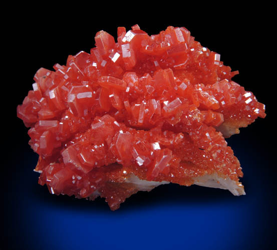 Vanadinite on Barite from Mibladen, Haute Moulouya Basin, Zeida-Aouli-Mibladen belt, Midelt Province, Morocco