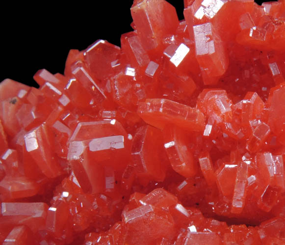 Vanadinite on Barite from Mibladen, Haute Moulouya Basin, Zeida-Aouli-Mibladen belt, Midelt Province, Morocco