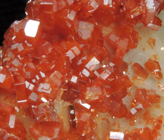 Vanadinite on Barite from Mibladen, Haute Moulouya Basin, Zeida-Aouli-Mibladen belt, Midelt Province, Morocco