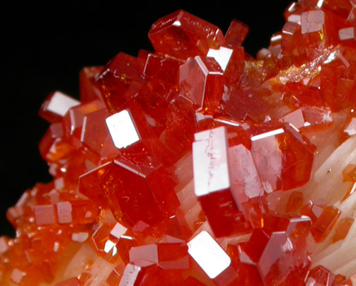 Vanadinite on Barite from Mibladen, Haute Moulouya Basin, Zeida-Aouli-Mibladen belt, Midelt Province, Morocco