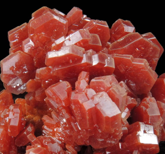 Vanadinite on Barite from Mibladen, Haute Moulouya Basin, Zeida-Aouli-Mibladen belt, Midelt Province, Morocco