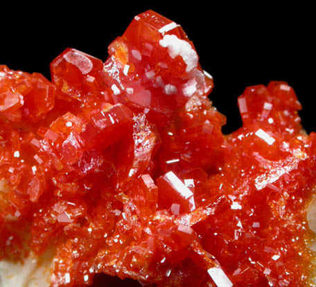 Vanadinite on Barite from Mibladen, Haute Moulouya Basin, Zeida-Aouli-Mibladen belt, Midelt Province, Morocco